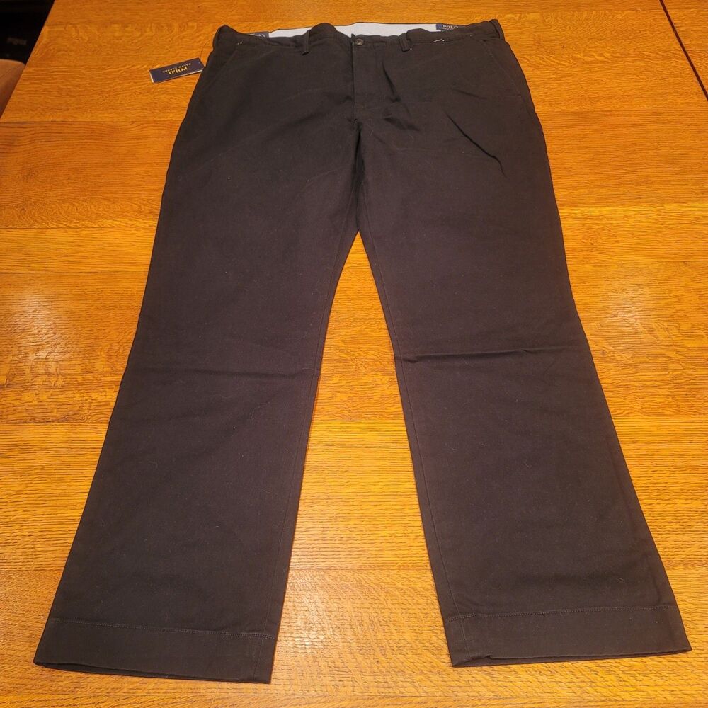 Polo Straight Stretch Fit Chino Pants 40x32 Black NWT